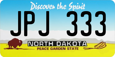 ND license plate JPJ333