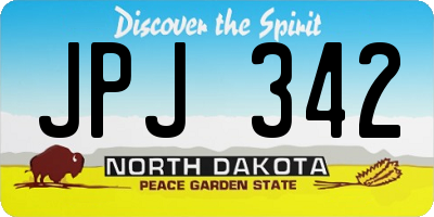 ND license plate JPJ342