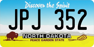 ND license plate JPJ352