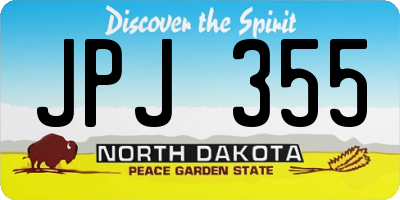 ND license plate JPJ355