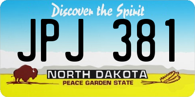ND license plate JPJ381
