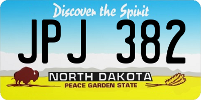 ND license plate JPJ382