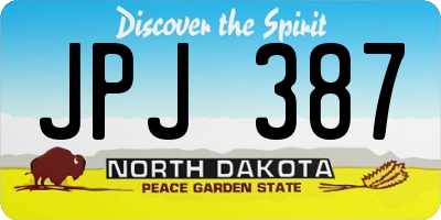 ND license plate JPJ387