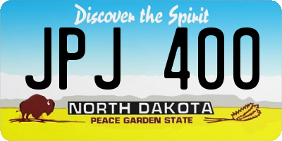 ND license plate JPJ400
