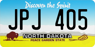 ND license plate JPJ405