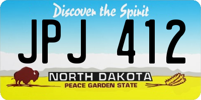 ND license plate JPJ412