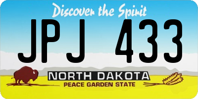 ND license plate JPJ433