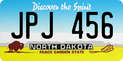 ND license plate JPJ456