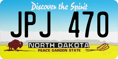 ND license plate JPJ470