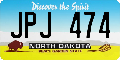ND license plate JPJ474