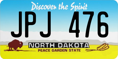 ND license plate JPJ476