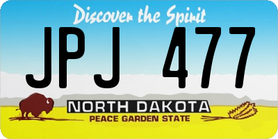 ND license plate JPJ477