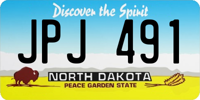 ND license plate JPJ491