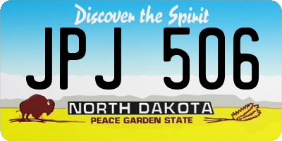 ND license plate JPJ506