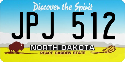 ND license plate JPJ512