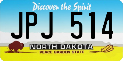 ND license plate JPJ514