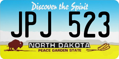ND license plate JPJ523