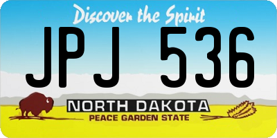 ND license plate JPJ536