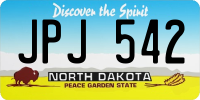 ND license plate JPJ542