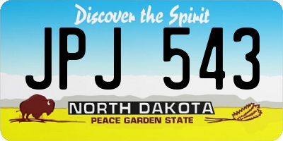 ND license plate JPJ543