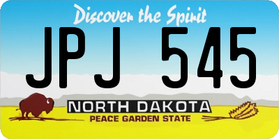 ND license plate JPJ545