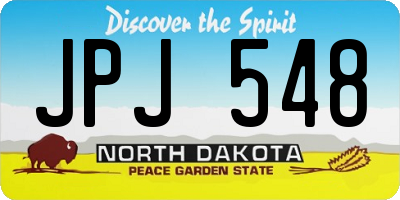 ND license plate JPJ548