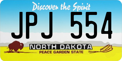 ND license plate JPJ554