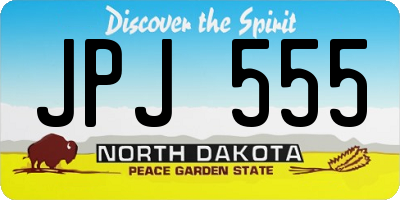 ND license plate JPJ555