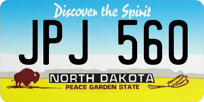 ND license plate JPJ560