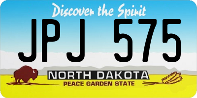 ND license plate JPJ575