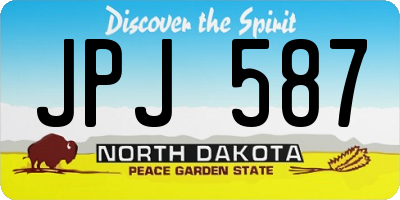ND license plate JPJ587