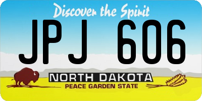 ND license plate JPJ606