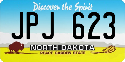 ND license plate JPJ623