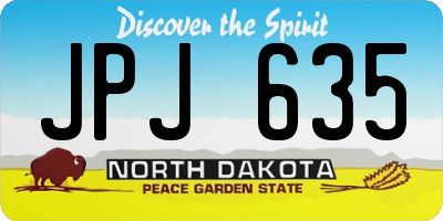 ND license plate JPJ635