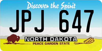 ND license plate JPJ647