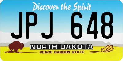 ND license plate JPJ648