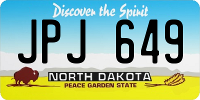 ND license plate JPJ649