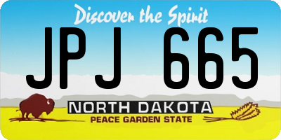 ND license plate JPJ665