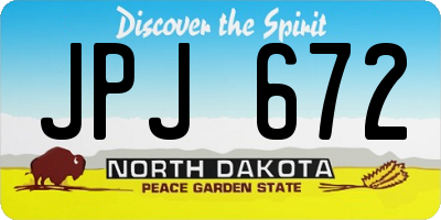 ND license plate JPJ672