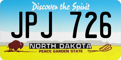 ND license plate JPJ726