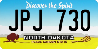 ND license plate JPJ730