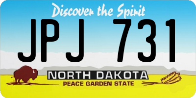 ND license plate JPJ731