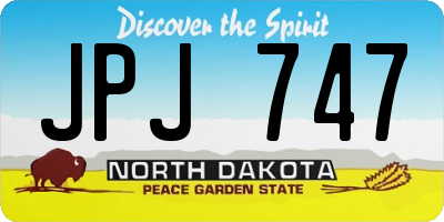 ND license plate JPJ747