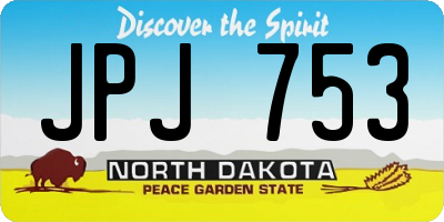 ND license plate JPJ753