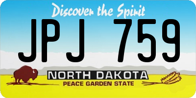 ND license plate JPJ759