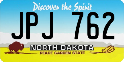 ND license plate JPJ762
