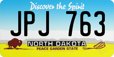 ND license plate JPJ763