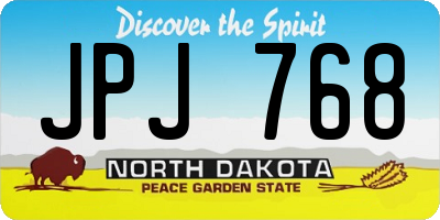 ND license plate JPJ768