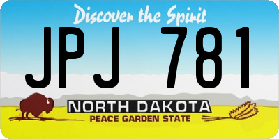 ND license plate JPJ781