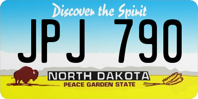 ND license plate JPJ790